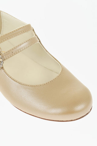 Ballerine Mary Jane in Pelle con Fibbia Gioiello