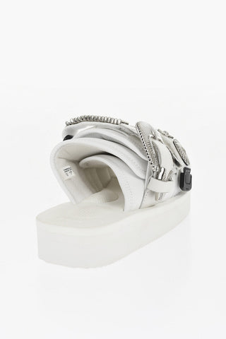 TOGA Faux Leather MOTO Sandals with Silver-Tone Metal Details