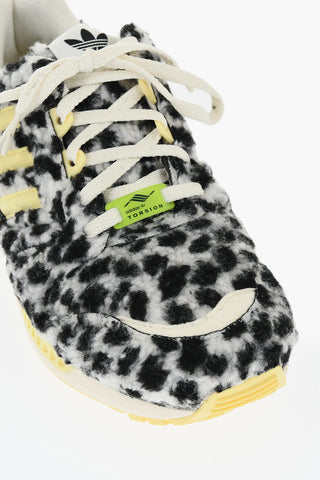 Animal patterned Sherpa Fabric ZX 8020 Low Top Sneakers
