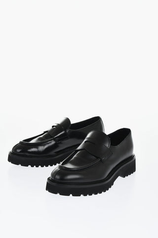 Leather Penny Loafer with Combat Sole