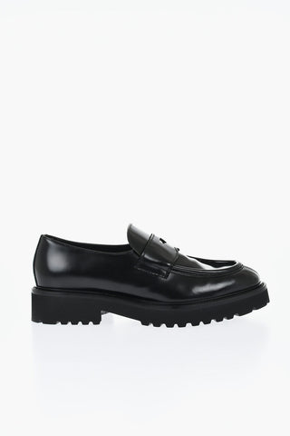 Leather Penny Loafer with Combat Sole
