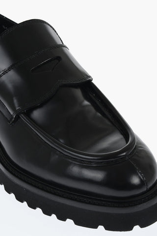 Leather Penny Loafer with Combat Sole