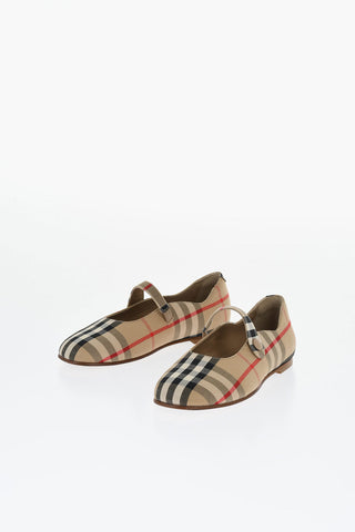 Mary Jane Ballet Flats with Tartan Motif
