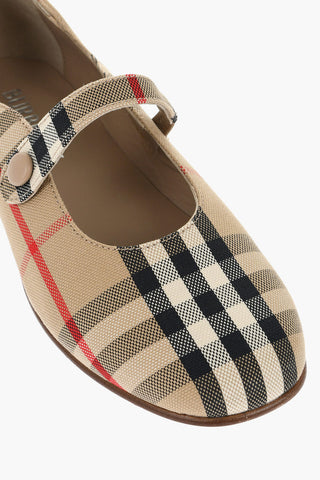 Mary Jane Ballet Flats with Tartan Motif