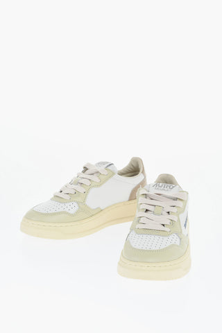 Two-Tone Leather Low-Top Sneakers