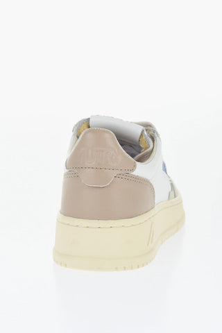 Two-Tone Leather Low-Top Sneakers