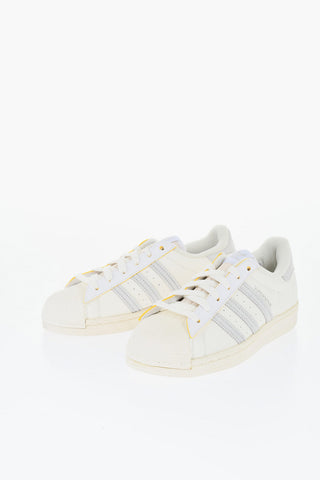 Solid Color SUPERSTAR Faux Leather Low-Top Sneakers