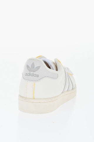 Solid Color SUPERSTAR Faux Leather Low-Top Sneakers