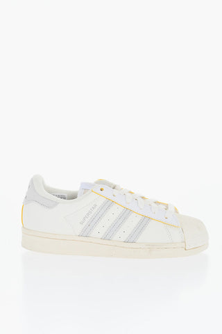 Solid Color SUPERSTAR Faux Leather Low-Top Sneakers