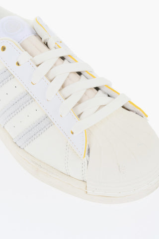 Solid Color SUPERSTAR Faux Leather Low-Top Sneakers