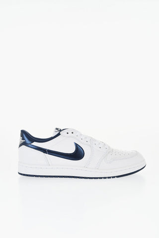 AIR JORDAN Leather Low Top Sneakers with Contrasting Details