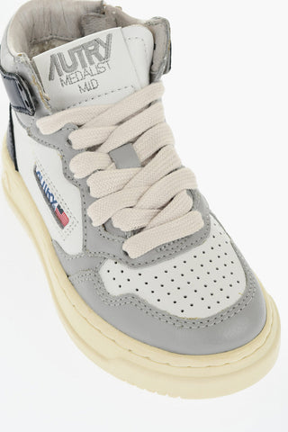Leather MEDALIST High-Top Sneakers with Side Zip