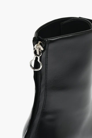 Leather Lace-Up Boots with Heel 8cm
