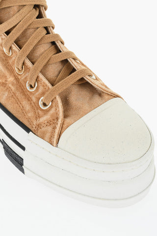 RICK OWENS DRKSHDW Sneakers Alte DBL DRKSTAR in Canvas con Suola Platform 5.5cm