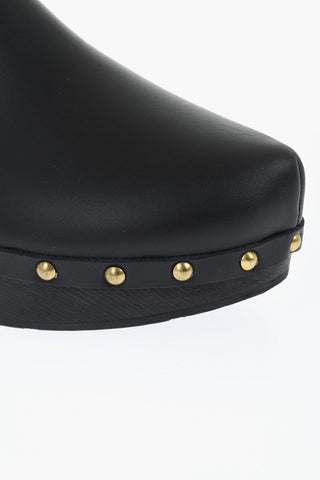Clog in Pelle con Dettaglio Borchie