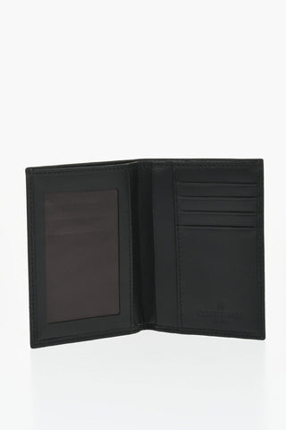 Saffiano Leather Wallet with Silver-Tone Logo Plaque