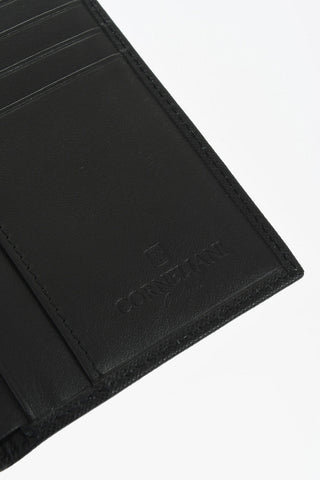 Saffiano Leather Wallet with Silver-Tone Logo Plaque