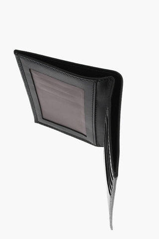 Saffiano Leather Wallet with Silver-Tone Logo Plaque