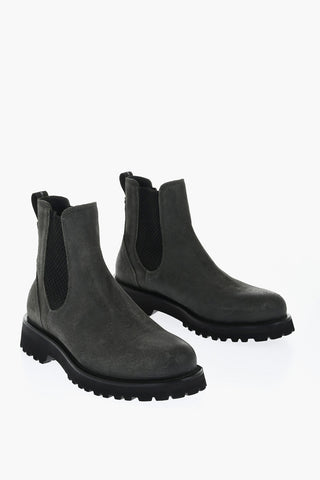 Vintage Effect Suede Chelsea Boots