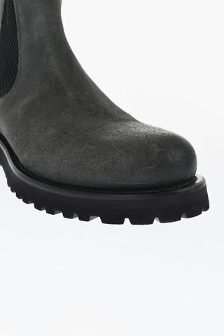 Vintage Effect Suede Chelsea Boots