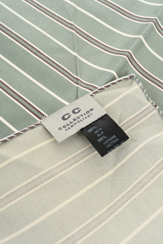 CC COLLECTION Regimental Striped Cotton and Silk Pocket Square