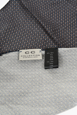 CC COLLECTION Two-Tone Silk and Wool Pocket Square with Pattern