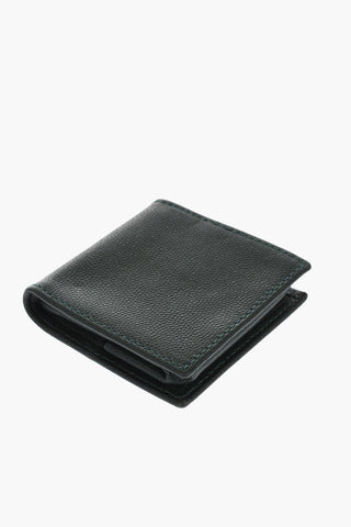 Saffiano Leather Coin Purse with Silver-Tone Logo Plaque