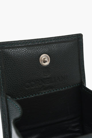 Saffiano Leather Coin Purse with Silver-Tone Logo Plaque