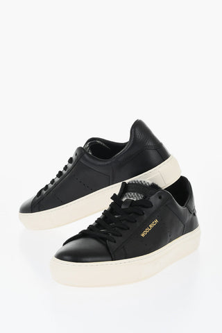 Sneakers Basse in Pelle con Suola a Contrasto