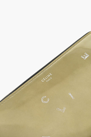 Metallic Leather Wallet with Zip Closure