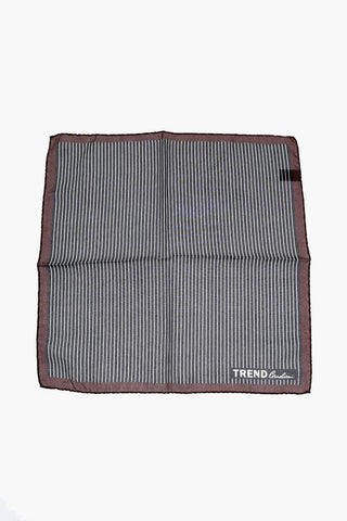 TREND Striped Silk Pocket Square with Contrasting Edge