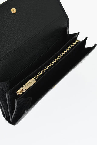 Textured Leather Wallet with Logo Application