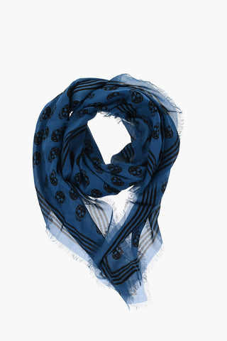 Foulard BIKER Bicolore con Stampa Teschi All-Over