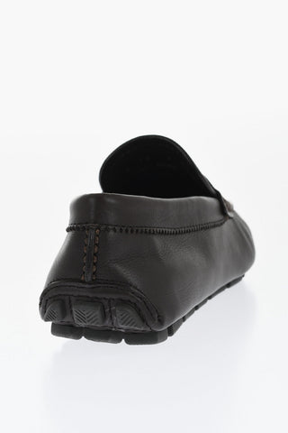 Einfarbige Penny-Loafer aus Leder