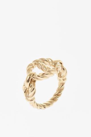 Anello in Metallo Effetto Dorato con Monogram CD
