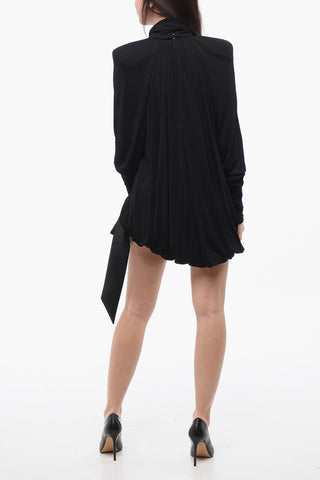 Vestito in Chiffon con Spalline Imbottite