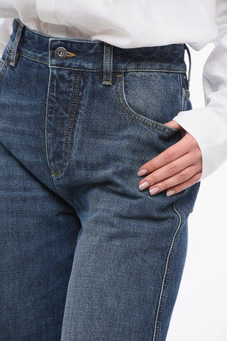 Washed Denim Palazzo Jeans