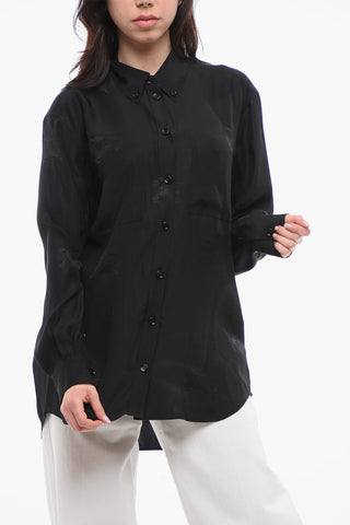 Silk IVANNA Shirt with Logo Print