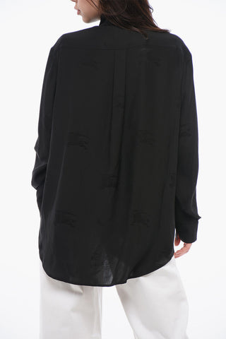 Silk IVANNA Shirt with Logo Print