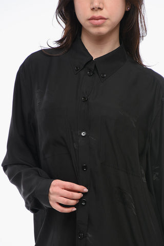 Silk IVANNA Shirt with Logo Print