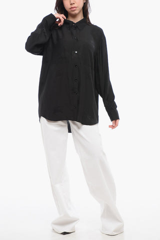 Silk IVANNA Shirt with Logo Print