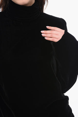 Top in Velluto con Spalline Imbottite