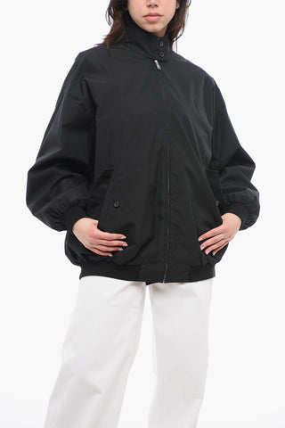 Cotton Blend Oversized Bomber Jacket