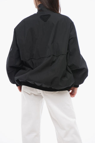 Cotton Blend Oversized Bomber Jacket