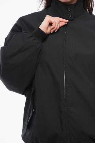 Cotton Blend Oversized Bomber Jacket