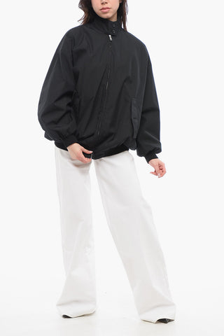 Cotton Blend Oversized Bomber Jacket