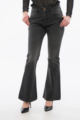 Cropped Fit Bootcut Denims with Belt Loops