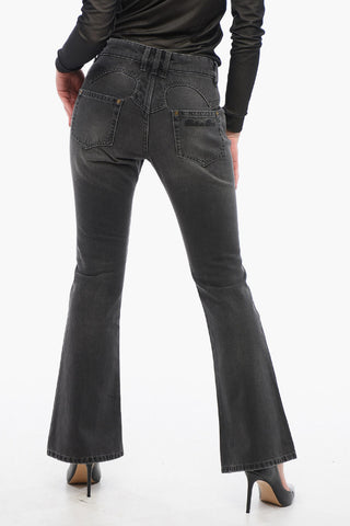 Cropped Fit Bootcut Denims with Belt Loops