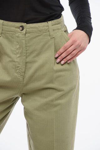 Pleated Cropped Pants