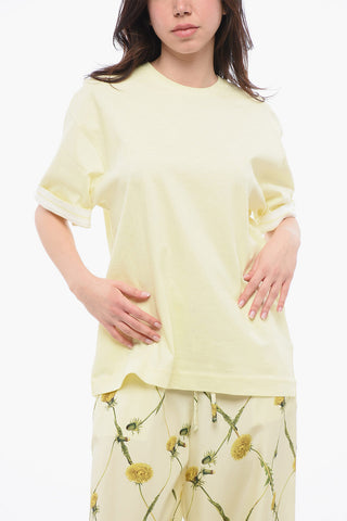 T-Shirt Girocollo Dropped Shoulder in Cotone